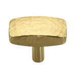 M Marcus Heritage Brass Hammered Design Rectangular Cabinet Knob 41mm